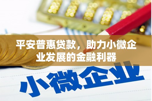华容平安普惠贷款，助力小微企业发展的金融利器