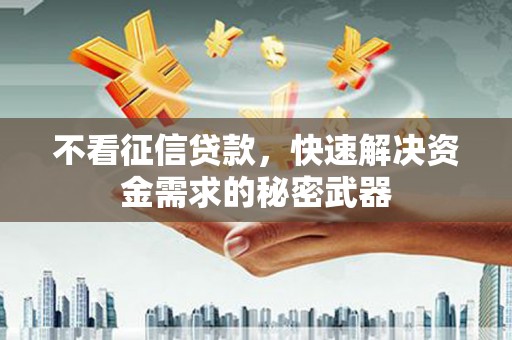 华容不看征信贷款，快速解决资金需求的秘密武器